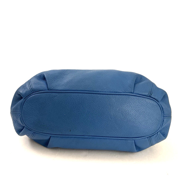 Michael Kors East-West Ring Tote Shoulder Bag Blue Pebbled Leather Tassel MK Tag - Picture 4 of 16